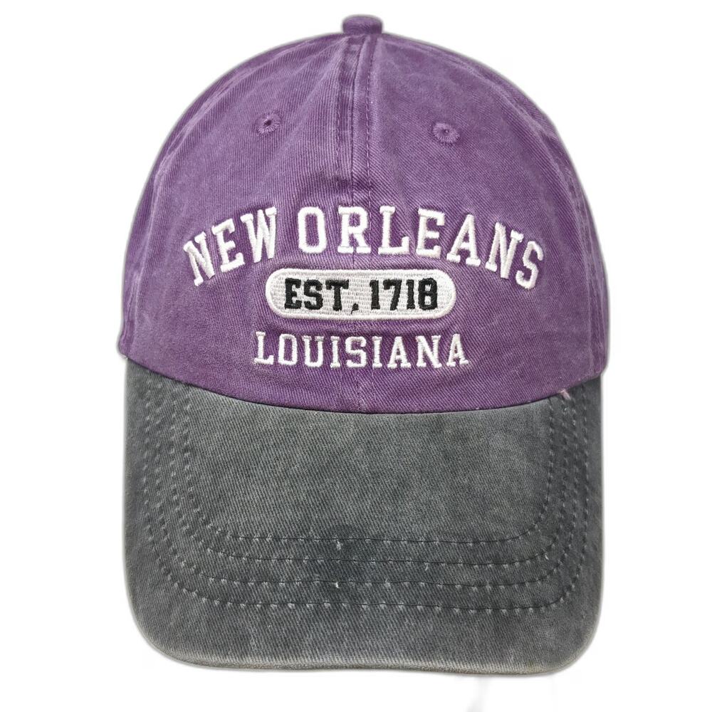 Crazy Apparel Baseball Cap Purple One Size New Orleans Louisiana Est 1718 Hat